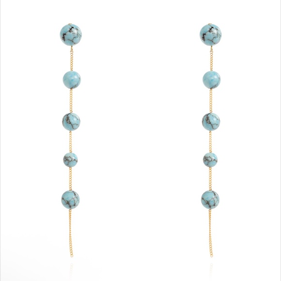 NEW Cult Gaia Atum Earrings in Ibiza Turquoise - Picture 3 of 6